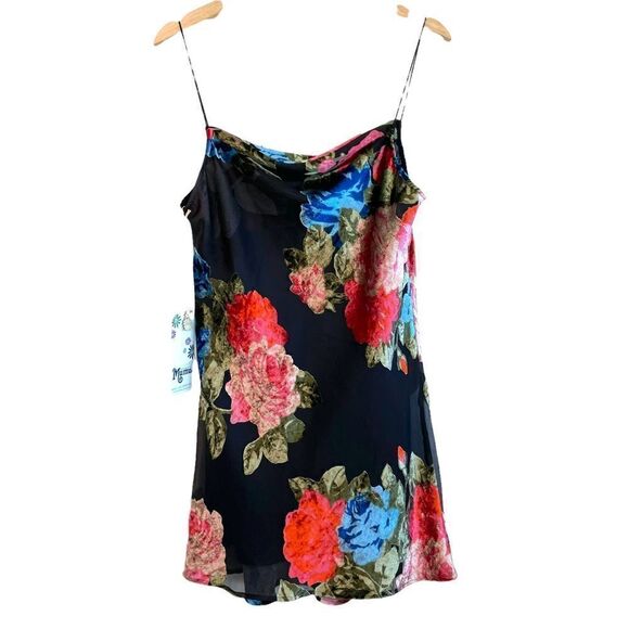 Show me your MuMu Sabine Slip Dress in Midnight Fiesta Burnout Velvet - Picture 2 of 9